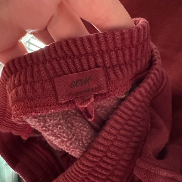 Aerie Burgundy Ribbed Lounge Pants - Picture 2 of 2